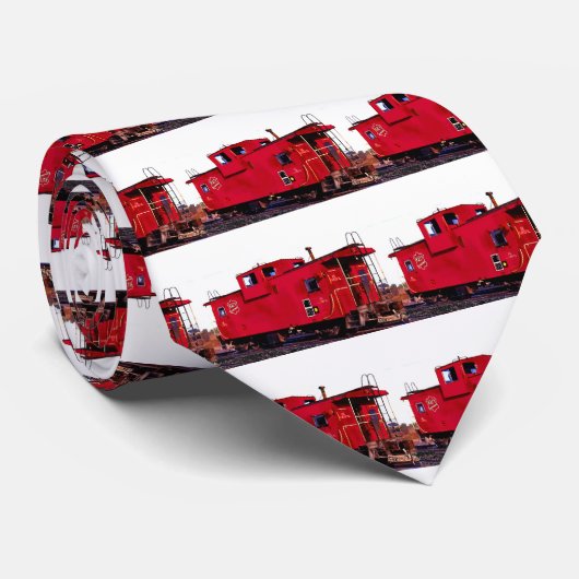 Red Railroad Caboose Stropdas (Opgerold)