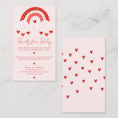 Red Rainbow baby shower Informatiekaartje (Voorkant / Achterkant)