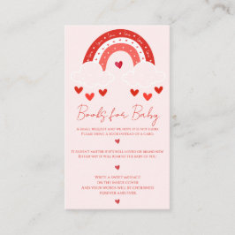 Red Rainbow baby shower Informatiekaartje