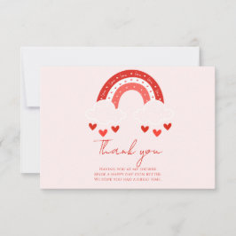 Red Rainbow baby shower thank you Bedankkaart