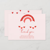 Red Rainbow baby shower thank you Bedankkaart (Voorkant / Achterkant)