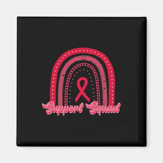 Red Rainbow Blood Cancer Awareness Support Squad W Magneet (Voorkant)