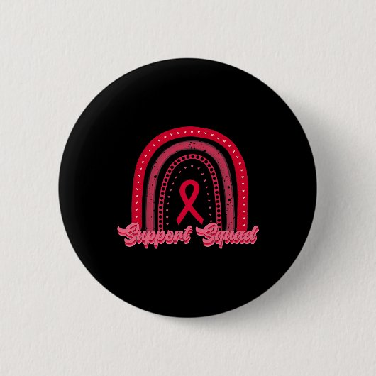 Red Rainbow Blood Cancer Awareness Support Squad W Ronde Button 5,7 Cm (Voorkant)