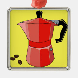 Red Rainbow Espresso Metalen Ornament