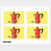 Red Rainbow Espresso Rechthoekige Sticker (Vel)