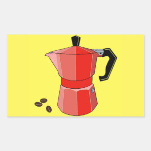 Red Rainbow Espresso Rechthoekige Sticker