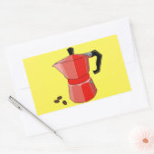 Red Rainbow Espresso Rechthoekige Sticker (Envelop)
