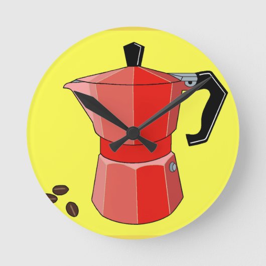 Red Rainbow Espresso Ronde Klok (Voorkant)