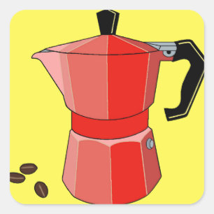 Red Rainbow Espresso Vierkante Sticker