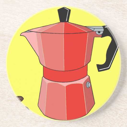 Red Rainbow Espresso Zandsteen Onderzetter (Voorkant)