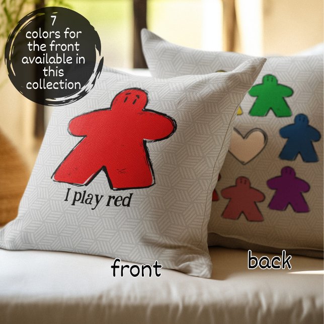 Red Rainbow Meeple bordspel Liefde Kussen (Creator heeft geüpload)