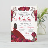 Red Ranchero Princess Quinceanera Kaart (Staand voorkant)