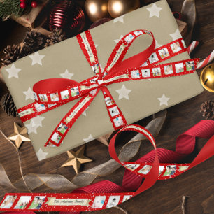 Red Random Stippen Merry Little Kerstmis Satijnen Lint