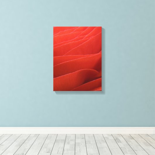 Red Ranunculus Flower Petals Canvas Afdruk (Insitu (Houten vloer))