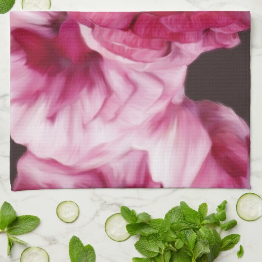 Red Ranunculus Theedoek (Gevouwen)