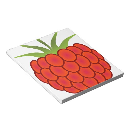 Red Raspberry Line Art Notitieblok (Schuin)