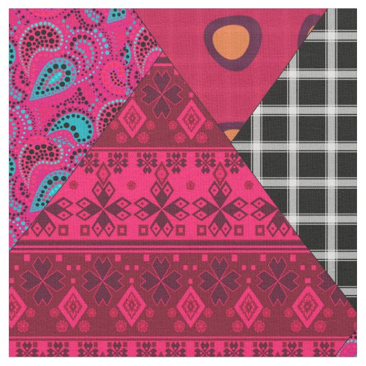 Red Raspberry Patchwork Stof (Close Up)