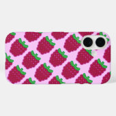 Red Raspberry Pattern iPhone Case (Achterkant (horizontaal))