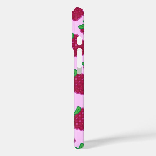 Red Raspberry Pattern iPhone Case (Achterkant / Links)