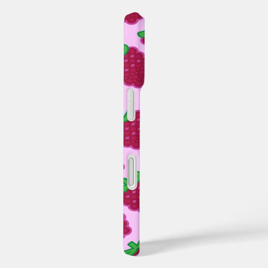 Red Raspberry Pattern iPhone Case (Achterkant / Rechts)