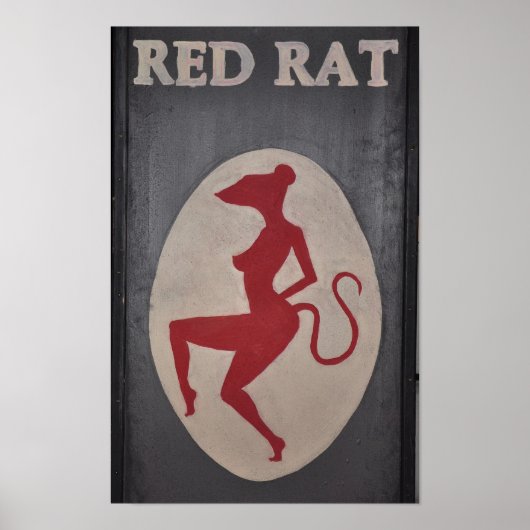 Red Rat Pub Sign Poster (Voorkant)