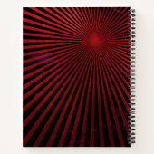 Red Rays Abstract gepersonaliseerd Notitieboek (Achterkant)
