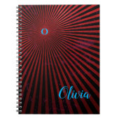 Red Rays Abstract gepersonaliseerd Notitieboek (Voorkant)