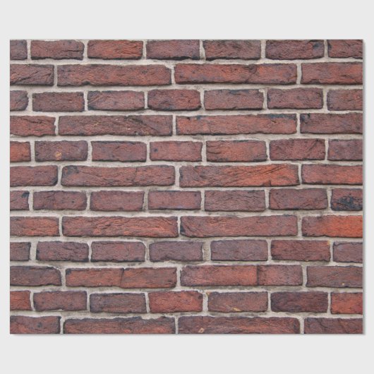Red Real Brick Wall Cadeaupapier (Vlak)
