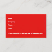 Red Real Estate Agent Verkocht Sign Visitekaartje (Achterkant)