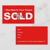 Red Real Estate Agent Verkocht Sign Visitekaartje (Voorkant / Achterkant)