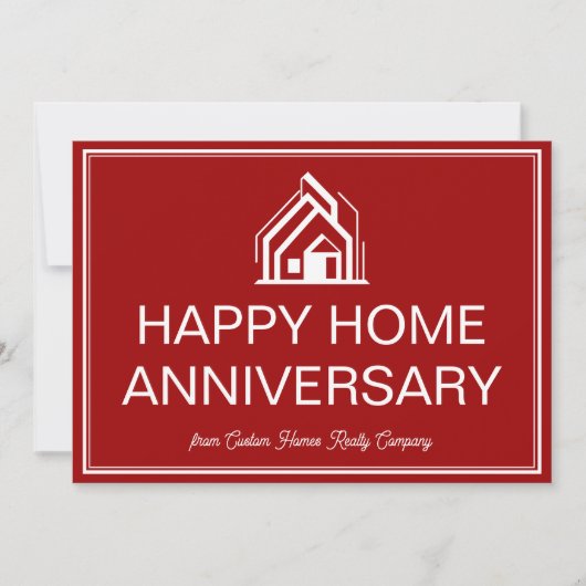 Red Real Estate Business Custom Marketing Kaart (Voorkant)