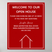 Red Real Estate Company Custom Open House Poster (Voorkant)