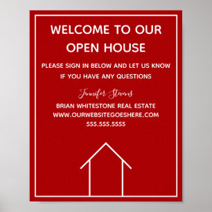 Red Real Estate Company Custom Open House Poster