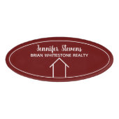 Red Real Estate Company Custom Realtor Naambadge (Voorkant)