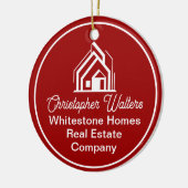 Red Real Estate Company Customized Christmas Keramisch Ornament (Links)