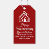 Red Real Estate Company Customized Realtor Cadeaulabel (Voorkant)