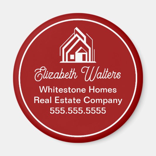 Red Real Estate Company Customized Realtor Magneet (Voorkant)