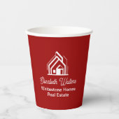 Red Real Estate Company Customized Realtor Papieren Bekers (Voorkant)