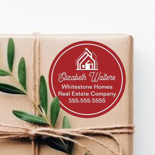 Red Real Estate Company Customized Realtor Ronde Sticker