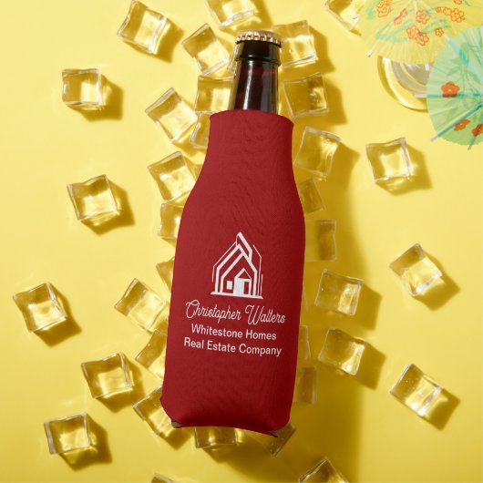 Red Real Estate Company Personalized Realtor Flesjeskoeler (Insitu Zomer)