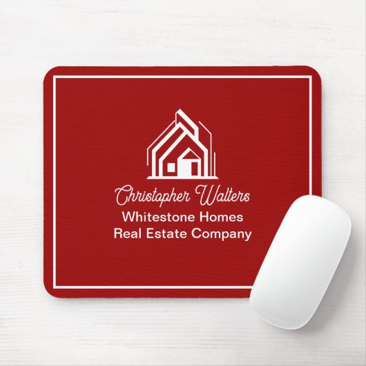 Red Real Estate Company Personalized Realtor Muismat (Met muis)