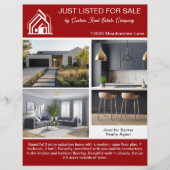 Red Real Estate Home Listing 2 Sided Modern Flyer (Voorkant)