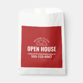 Red Real Estate Open House Goodie Favor Bag Bedankzakje