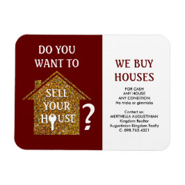 Red Realtor WE KOPEN HUISS Magneet