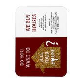 Red Realtor WE KOPEN HUISS Magneet (Verticaal)