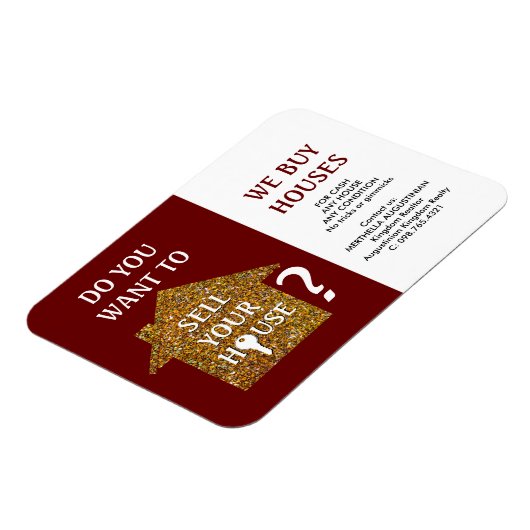 Red Realtor WE KOPEN HUISS Magneet (Linkerzijde)