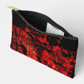 Red recycled Cut Sew Bag,Dark abstract texture Etui (Open)