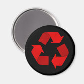 Red Recycling Symbol Magnet (Voorkant / Achterkant)