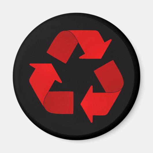 Red Recycling Symbol Magnet (Voorkant)