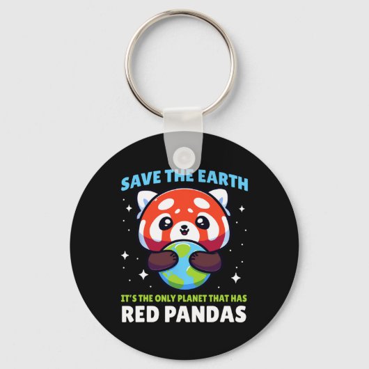 Red Red Panda Design - Funny Animal Earth D Sleutelhanger (Voorkant)